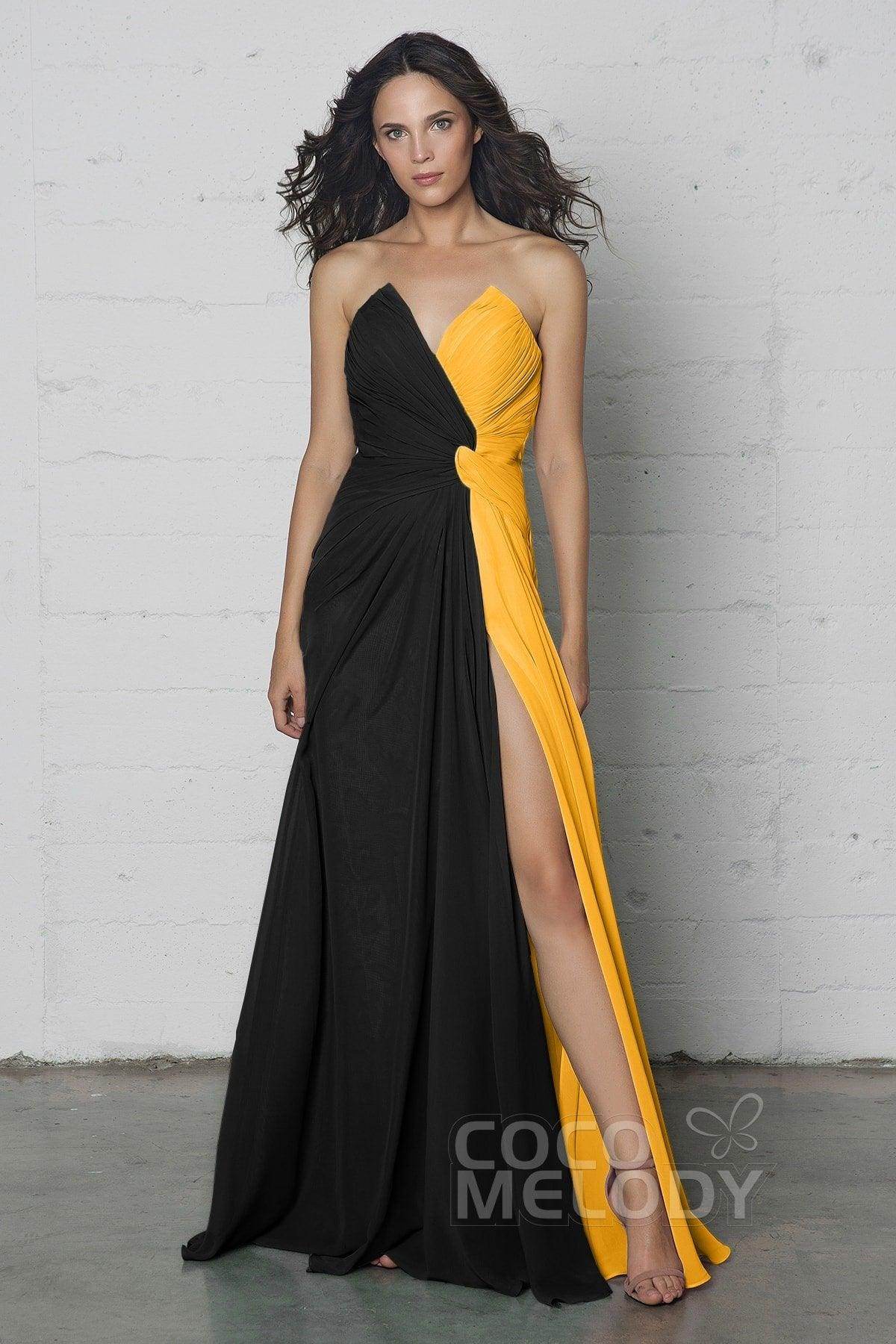 Sheath-Column Floor Length Chiffon Dress COZF17003 - COCOMELODY